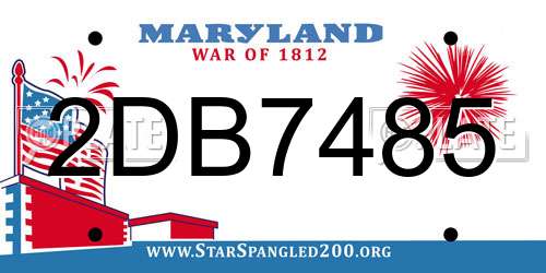 2DB7485 Maryland License Plate