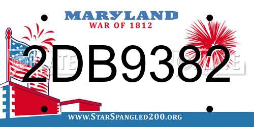 2DB9382 Maryland License Plate