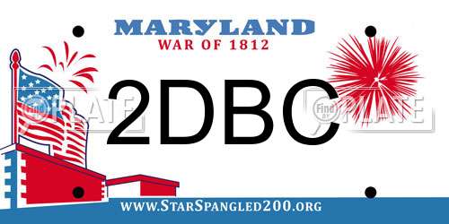 2DBC Maryland License Plate