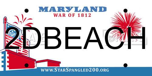 2DBEACH Maryland License Plate