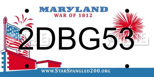 2DBG53 Maryland License Plate