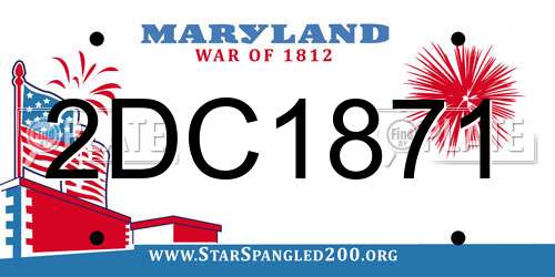 2DC1871 Maryland License Plate