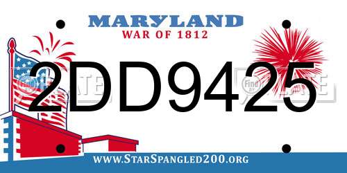 2DD9425 Maryland License Plate