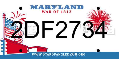 2DF2734 Maryland License Plate