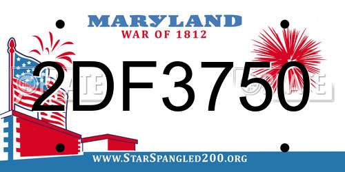 2DF3750 Maryland License Plate