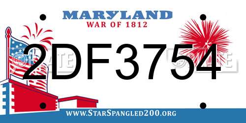 2DF3754 Maryland License Plate