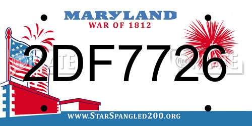 2DF7726 Maryland License Plate