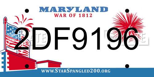 2DF9196 Maryland License Plate