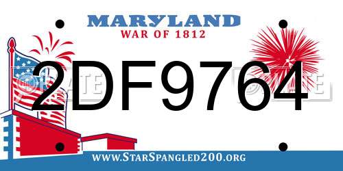 2DF9764 Maryland License Plate