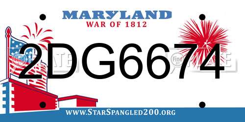 2DG6674 Maryland License Plate
