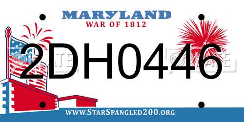 2DH0446 Maryland License Plate