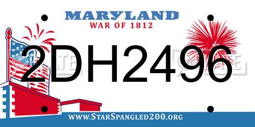2DH2496 Maryland License Plate