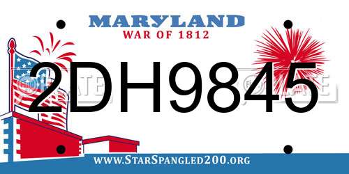 2DH9845 Maryland License Plate