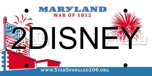 2DISNEY Maryland License Plate
