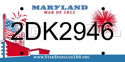 2DK2946 Maryland License Plate