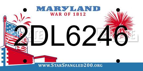 2DL6246 Maryland License Plate