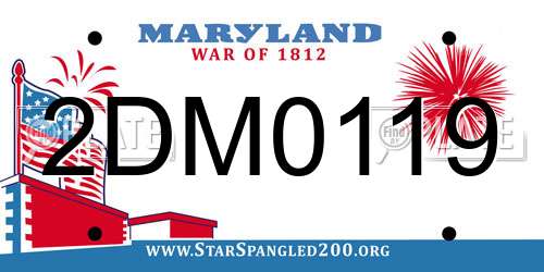 2DM0119 Maryland License Plate