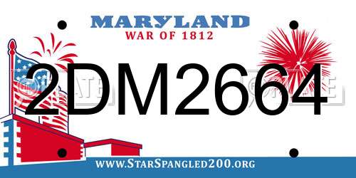 2DM2664 Maryland License Plate