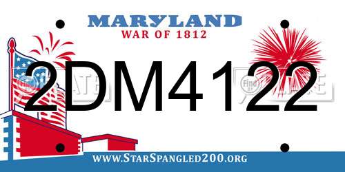 2DM4122 Maryland License Plate