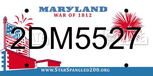 2DM5527 Maryland License Plate