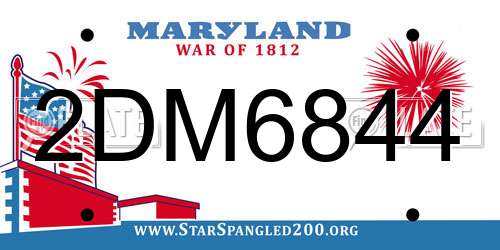 2DM6844 Maryland License Plate
