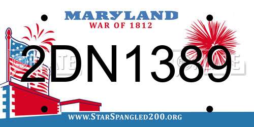 2DN1389 Maryland License Plate