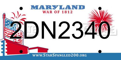 2DN2340 Maryland License Plate