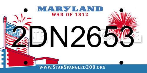 2DN2653 Maryland License Plate