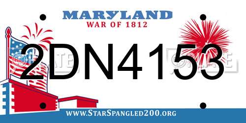 2DN4153 Maryland License Plate