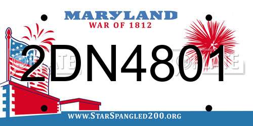 2DN4801 Maryland License Plate
