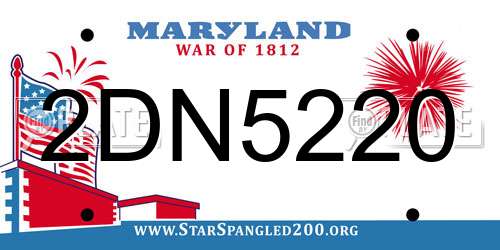 2DN5220 Maryland License Plate