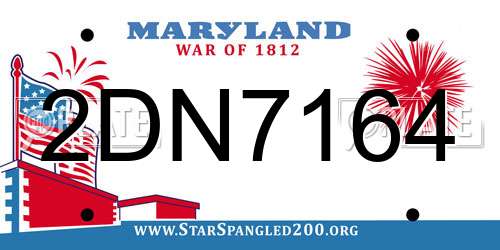 2DN7164 Maryland License Plate