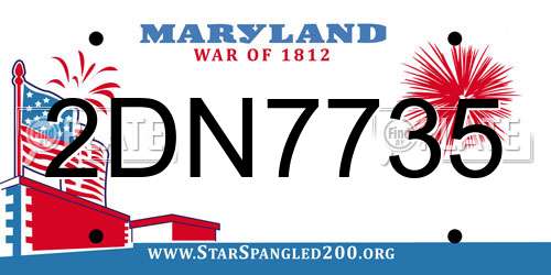 2DN7735 Maryland License Plate