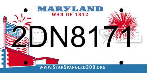 2DN8171 Maryland License Plate