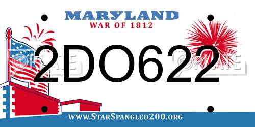 2DO622 Maryland License Plate