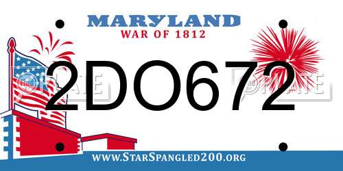 2DO672 Maryland License Plate