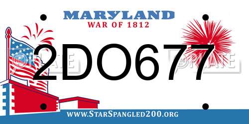 2DO677 Maryland License Plate