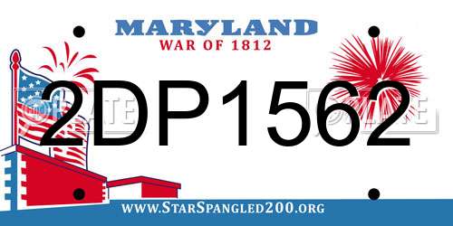 2DP1562 Maryland License Plate