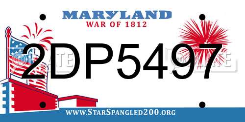 2DP5497 Maryland License Plate