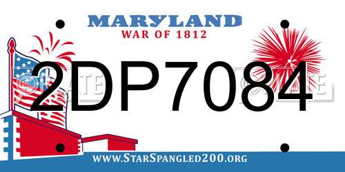 2DP7084 Maryland License Plate