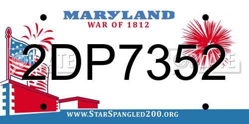 2DP7352 Maryland License Plate