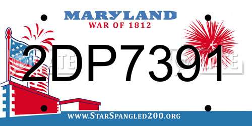 2DP7391 Maryland License Plate