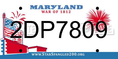 2DP7809 Maryland License Plate
