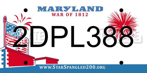 2DPL388 Maryland License Plate