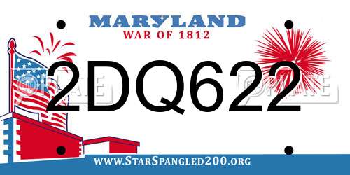 2DQ622 Maryland License Plate
