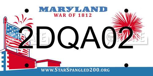 2DQA02 Maryland License Plate
