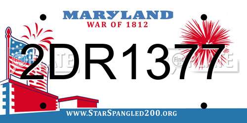 2DR1377 Maryland License Plate