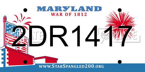 2DR1417 Maryland License Plate