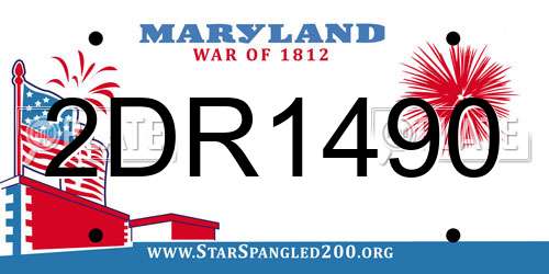 2DR1490 Maryland License Plate