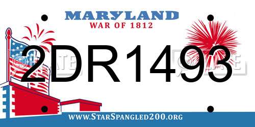 2DR1493 Maryland License Plate